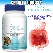 Gut and Colon Support 15 Day Cleanse Colon Cleansing 150 Capsules - Non-GMO