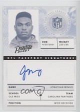 2023 Panini Prestige NFL Passport Signatures Jonathan Mingo #NPS-JM Auto 0o9