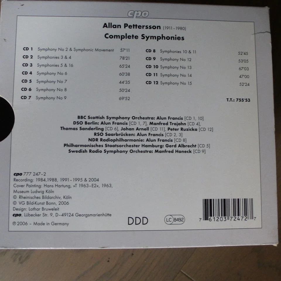 Allan Pettersson  Complete Symphonies  12 CD Boxset - Bild 3 von 4