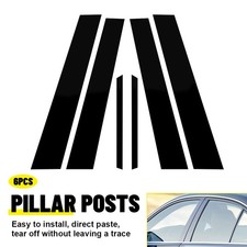 Gloss Black Pillar Post For Bmw 3 Series F30 13-18 Door Trim Cover Accessories M