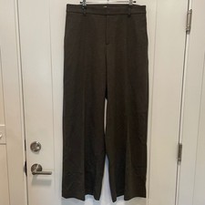 Uniqlo Wide Leg Trousers Dark Brown Flannel Blend Pants XL 455488