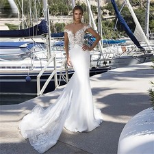 Off Shoulder Mermaid Wedding Dresses Lace Appliques Court Train Bridal Gowns