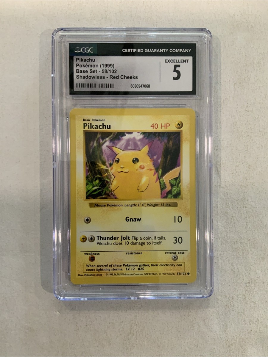 Pikachu (Red Cheeks) 058/102 Base Set (Shadowless) Regular
