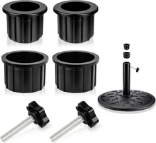 6 Pieces Set Outdoor Patio Umbrella Base Stand, Hole Ring Plug Cover 6 pcs 