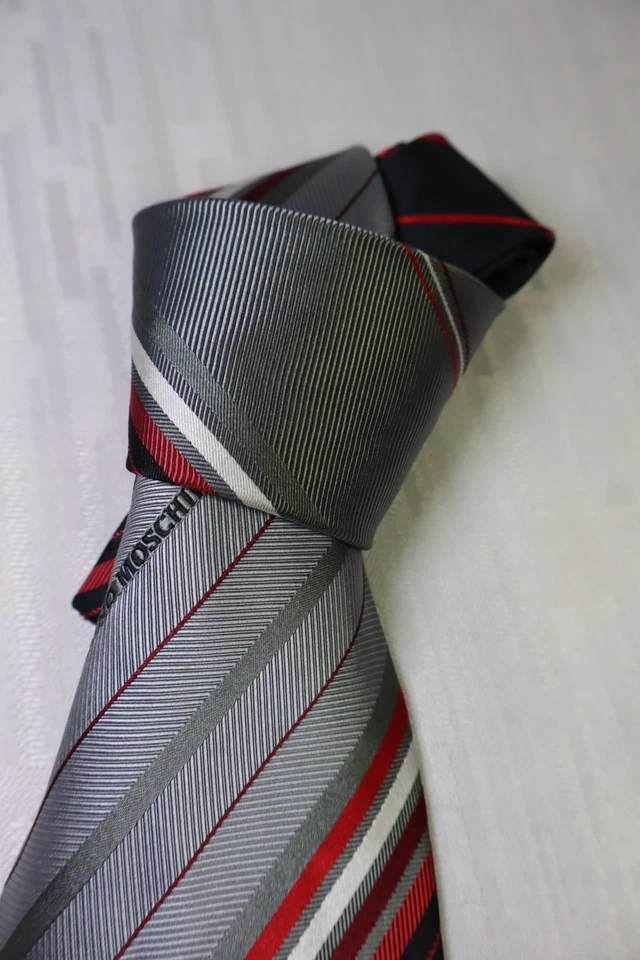 Moschino Milan en Soie Noeu Cravate Made IN Italy Vintage Classique - Photo 3/4