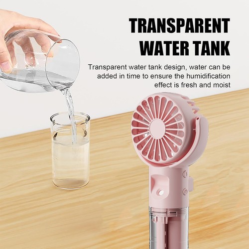 Water Spray Mist Fan USB Rechargeable Handheld Portable Mini Fan Cooler - Picture 9 of 16