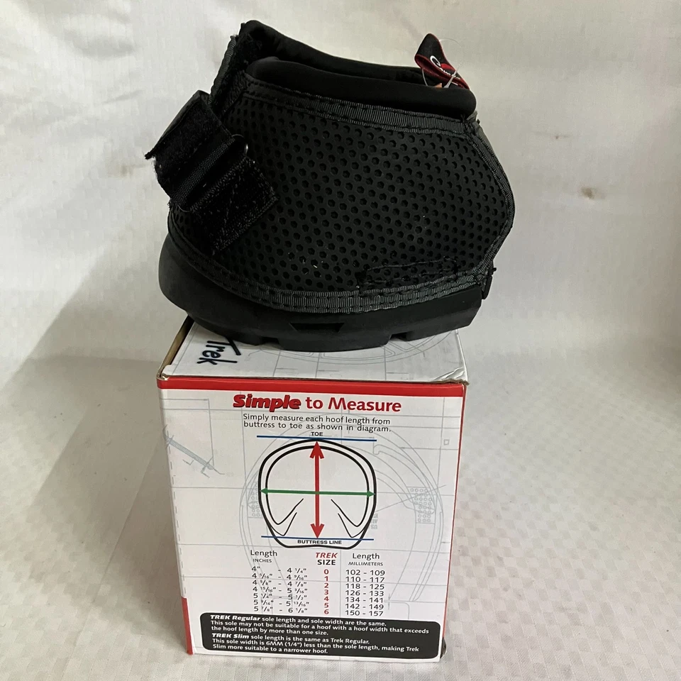 Cavallo Trek Hoof Boot Size 4 Black Regular Sole Trail Riding Therapy Support - Image 4 of 4