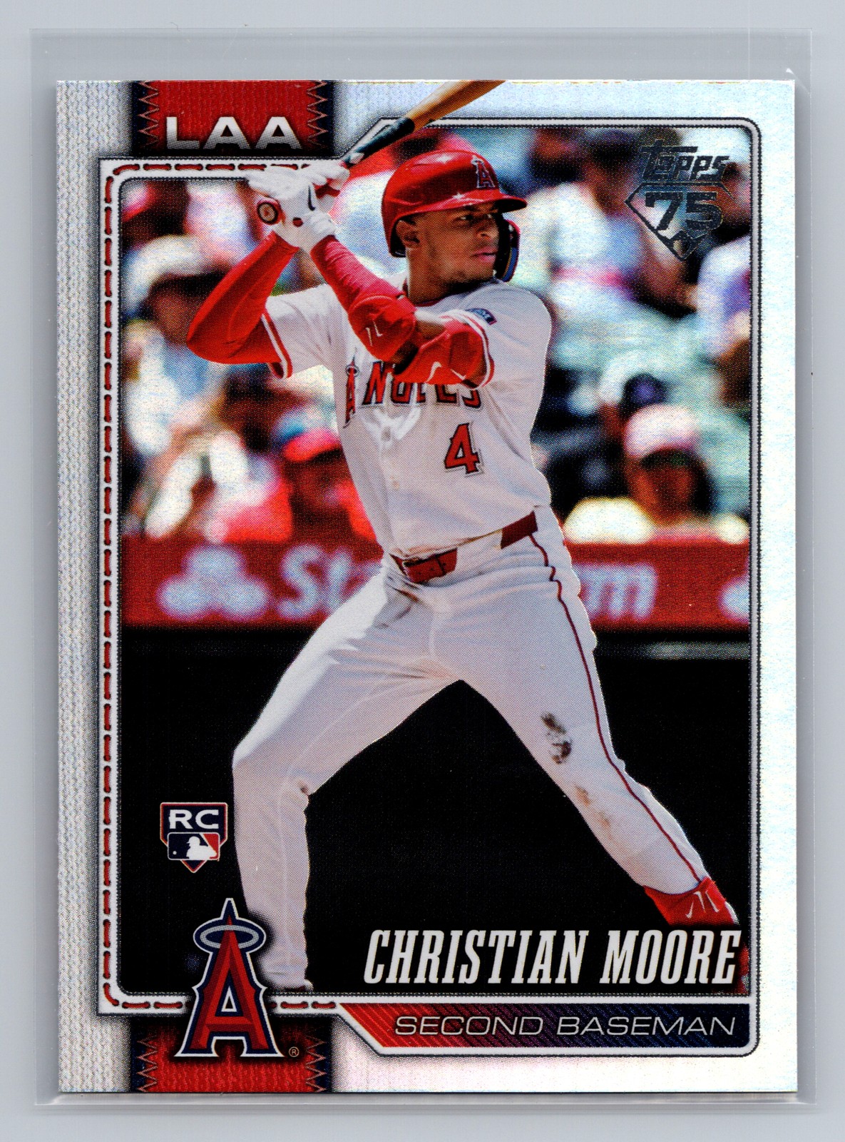 2026 Topps #147 Christian Moore LA Angels Rainbow Foil RC