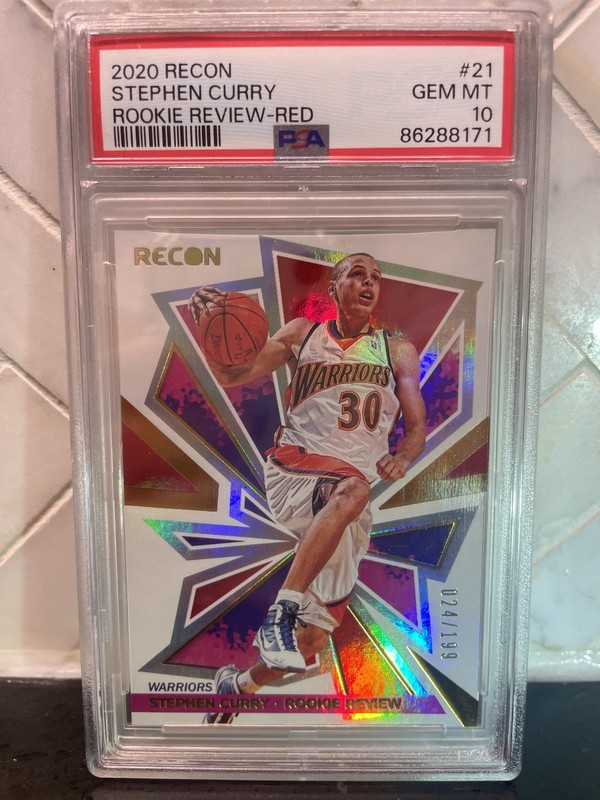 2020-21 Panini Recon Stephen Curry /199 Rookie Review #21 PSA 10