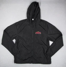 Universal Studios Jacket Mens 2XL Black Full Zip Hooded Stitched Logo Hollywood