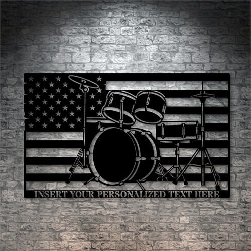 Letrero de metal personalizado con nombre de baterista estadounidense. Gif personalizado de batería de EE. UU. para decoración de pared - Imagen 6 de 6