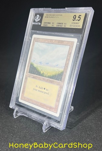 MTG 3rd Edition Revised 1994 Plains (A) BGS 9.5Q (TRUE QUAD) GEM MINT Old School - Picture 3 of 6
