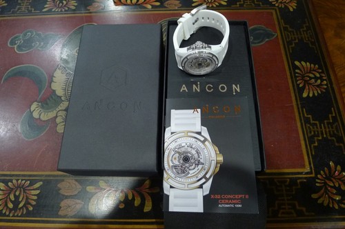 ANCON X32 CONCEPT II WHITE CERAMIC 42MM COMPLETE UNISEX AUTOMATIC 100M - Picture 7 of 7