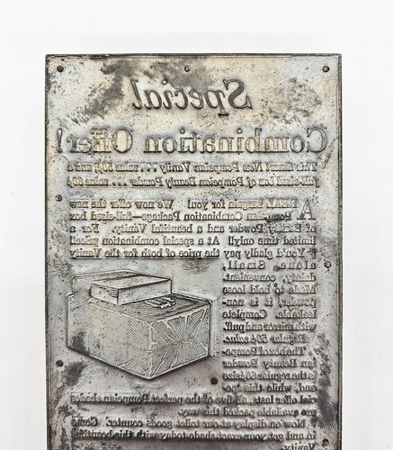Letterpress Type Printing Block Pompeian Vanity Beauty Powder Advertising Stamp - Picture 3 of 12