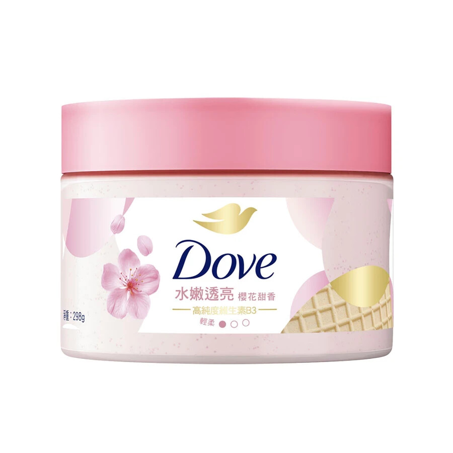 DOVE] Sweet Cherry Blossom Exfoliating Body Scrub Polish 298ml NEW