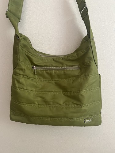 Lug Cable Car Large Satchel Tote Crossbody Reisetasche Handtasche Gras Neon Grün