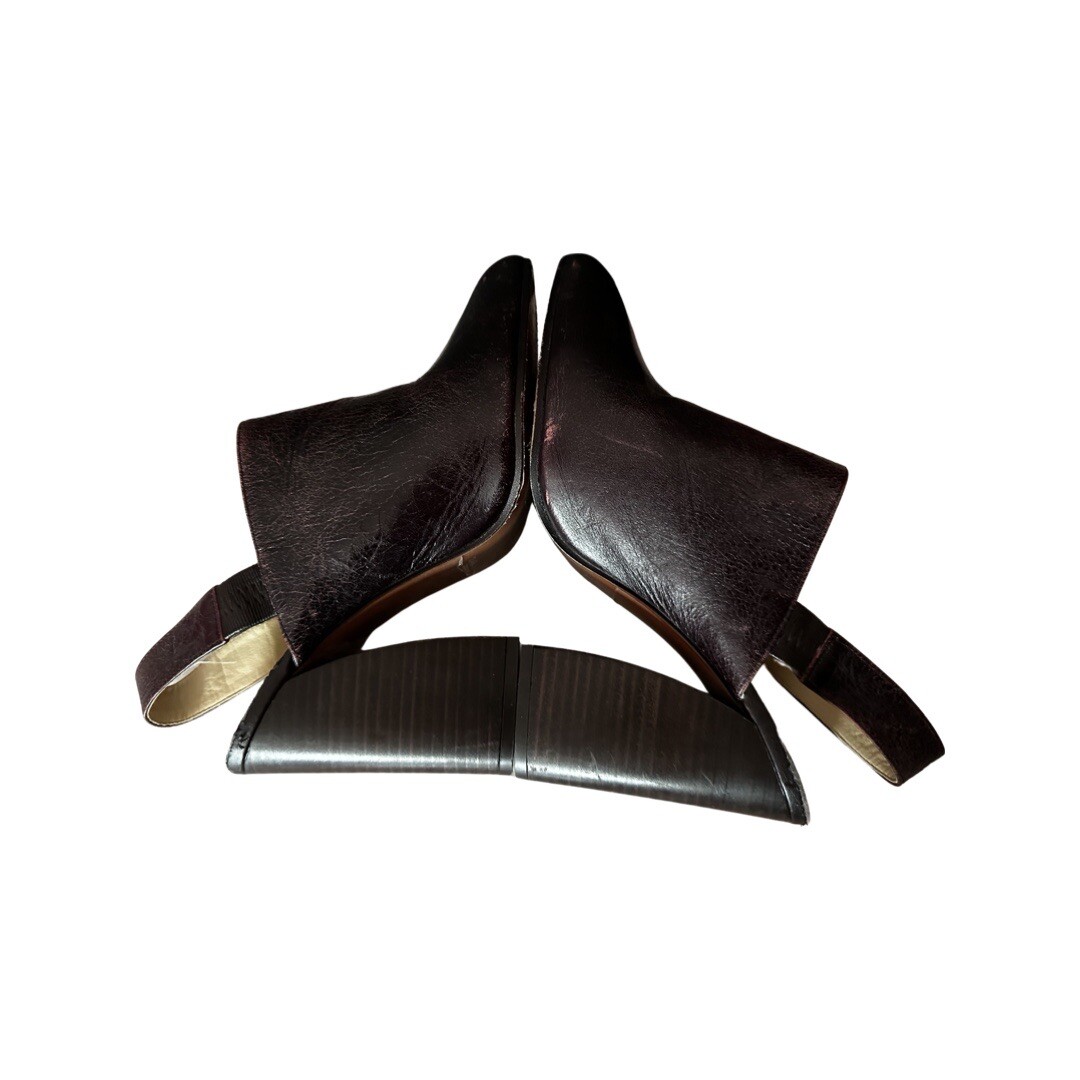 Zara Basic Size 41/9 Brown Leather Slingback Shoe… - image 7