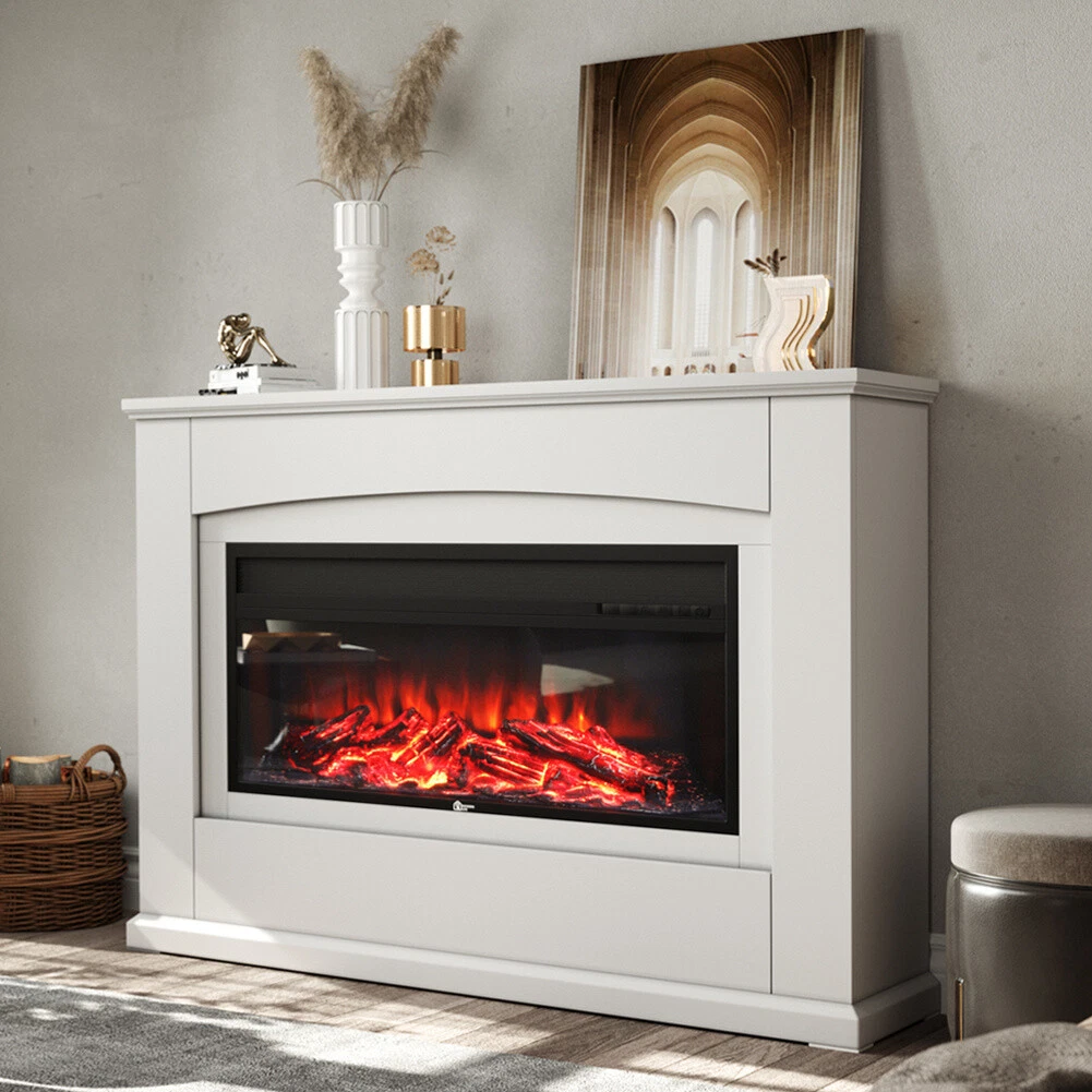 Insert Complete Fireplace Remote Control Electric Fire Surround u0026amp;  Hearth Set 34u0026#034; | eBay
