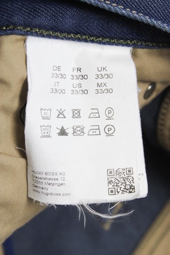 HUGO BOSS Maine1 Vaqueros W33/L30 Schnurrhaare Ajuste Recto Nuevo Zip Fly Azul - Imagen 7 de 12