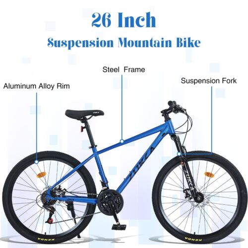 Mountain Bike for Men and Women 26 inch 24 Speed Suspension Fork KENDA Tires - Picture 28 of 28