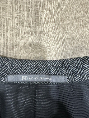 Hickey Freeman Men's 100% Cashmere Herringbone Sport Coat Blazer Jacket 46 Reg - Picture 14 of 20