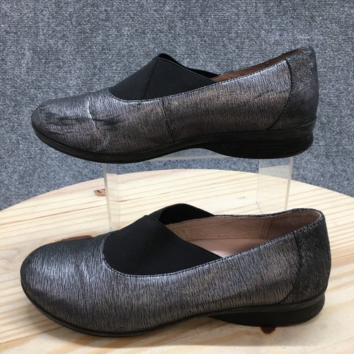Dansko Shoes Womens 39 Ann Slip On Loafer Flats 6702970297 Pewter Grey Leather - Picture 2 of 21