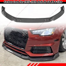 For 2015-19 Audi A4 S4 B9 S-Line Carbon Style Front Bumper Splitter Spoiler Lip