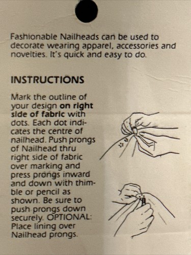 Vintage Nailhead Sets to Add Glitter Without Sewing 10 Sets Made in USA Bonus - Picture 21 of 22