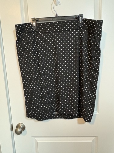 Lane Bryant Skirt Womens Plus Size 22 Black with White Dots