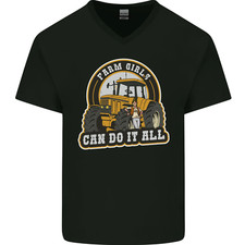 Bauernhof Mädchen Kann Tu Es Alle Lustig Bauer Herren V-Neck Baumwolle