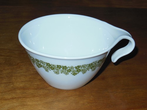 Vintage Corning Corelle Livingware Green Spring Blossom Hook Handle Tea Cups (6) - Picture 2 of 2