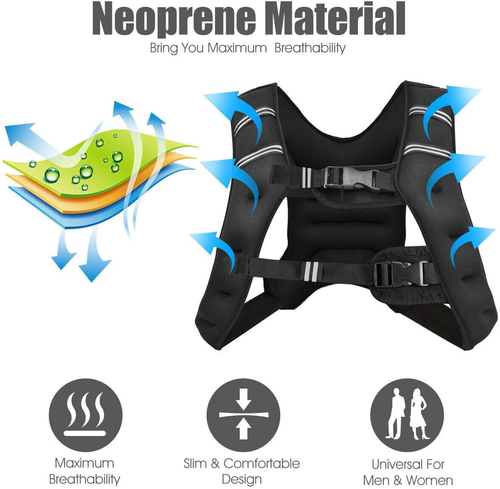 Weighted Vest, 3KG/5KG/8KG/10KG Body Weight Vests, Weight Vest with Reflective S - Picture 4 of 7