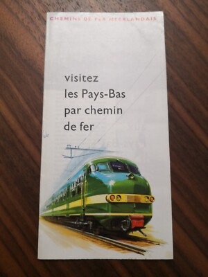 Vintage Holland Netherlands Railways Pamphlet Brochure Train Travel French Map