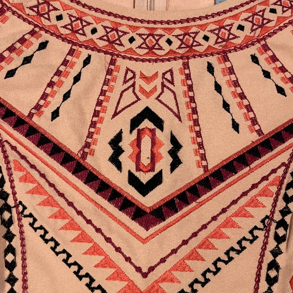 FLYING TOMATO Dress Women’s L Large Sleeveless Aztec Embroidered dress - Image 2 of 4