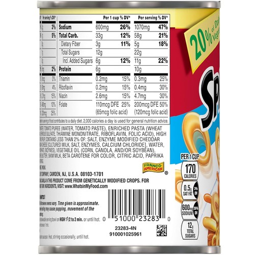 Campbell's SpaghettiOs Canned Pasta, Original, 15.8 oz. Can - Picture 10 of 11