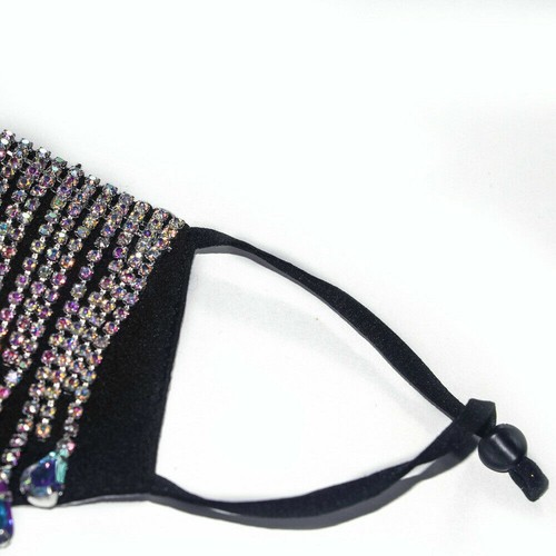 Shinny Crystals Face masks Glitter Handmade Tassel Rhinestones Jewelry Mask - Picture 8 of 21