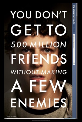 The Social Network movie poster  -  11'' x 17''  - Jesse Eisenberg, David Fincher