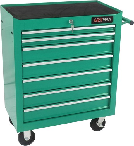 7-Drawers Tool Chest,Rolling Tool Cart Cabinet w/ Key Locking for Garage -Green - Picture 5 of 8