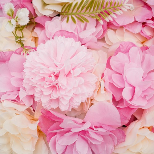 3D Blume Wandpaneel - 12 Stück Kunstblume Wand Hintergrund Seide Rose Hochzeit - Bild 14 von 19