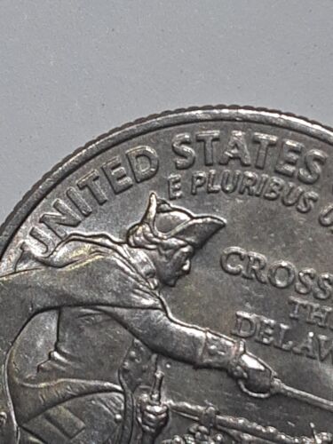Sombrero P Quarter Crossing the Delaware 2021 error chip troquel reverso (chip medio) - Imagen 6 de 8