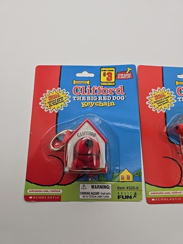 2 X Clifford Key Chain Big Red Dog Doghouse Keychain 2001 - Picture 2 of 5