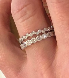.925 Silver Rose Gold 2 mm Round CZ Eternity Stackable Wedding Ring Band Size 4 .925 Silver Rose Gold 2 mm Round CZ Eternity Stackable Wedding Ring Band Size 4