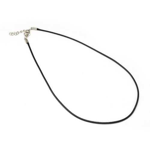 100 Strds 2mm Waxed Cord Necklace Bases Lobster Clasp Extension Chains Craft 17" - Picture 2 of 3