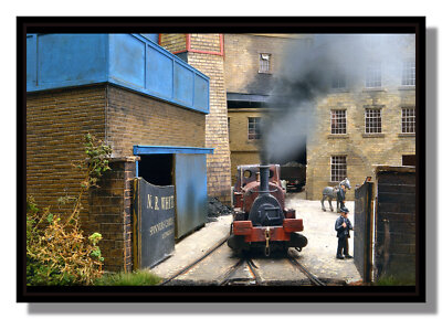 Horsley Bank P4 Stärke Layout Hudswell Clarke 0-4-0ST gerahmtes Bild kostenlos P & P UK