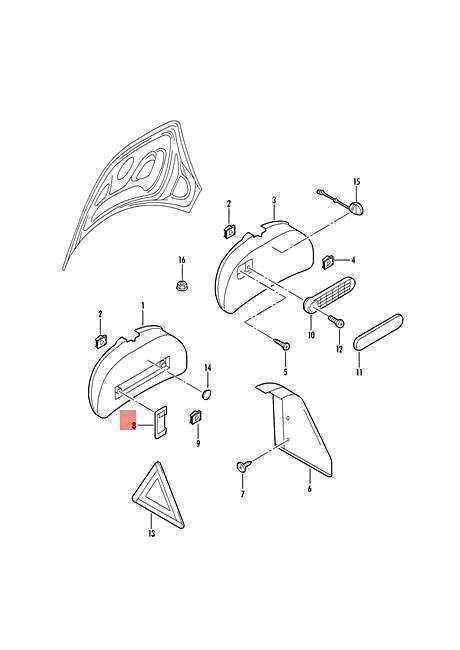 Genuine VW Beetle Cabrio Cabriolet 1Y7 Retainer For Warning 