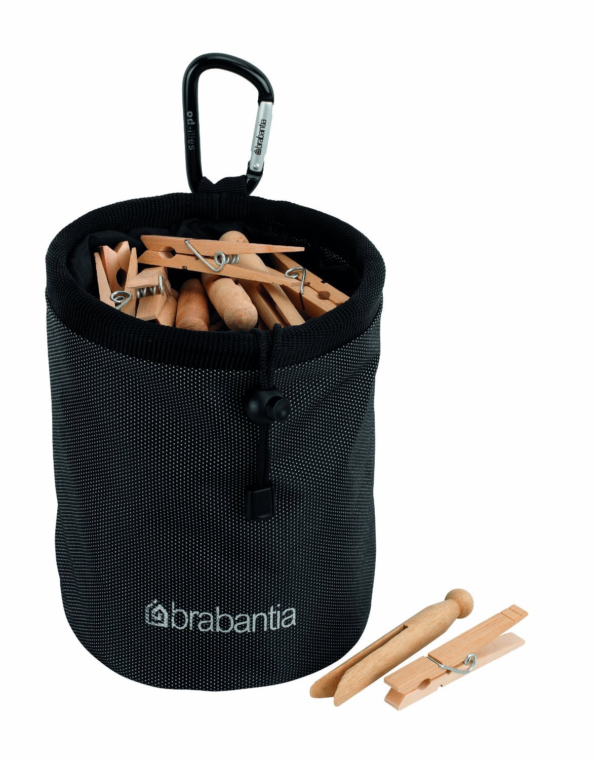 New Brabantia Clothes Peg Bag Black Drawstring Spring Clip 2 Year Guarantee