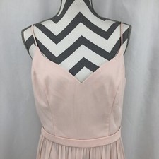 Levkoff Pink Surplice Neck Chiffon A-Line Gown Sleeveless Dress Sz 10