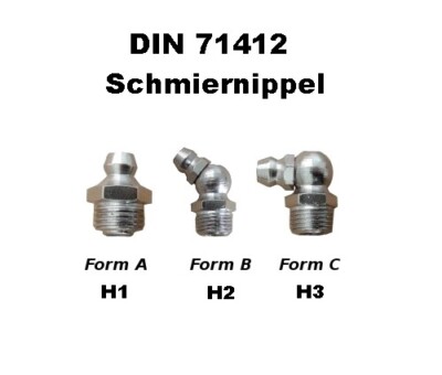 Kegelschmiernippel DIN 71412 C (H3) M14 x 2,0 Stahl verzinkt Schmierni Kegelschmiernippel DIN 71412 C (H3) M14 x 2,0 Stahl verzinkt Schmierni