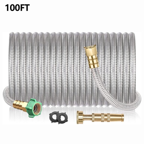 Tubo flessibile leggero per acqua da giardino in metallo acciaio inox 25 50 75 100 piedi - Foto 23 di 23