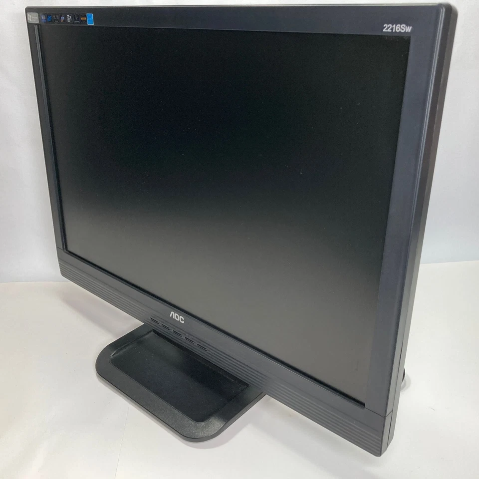 AOC 2216SW 21.6" WSXGA+ 1680 x 1050 VGA D-Sub LCD Monitor + Cables Great NO HDMI - Image 3 of 4